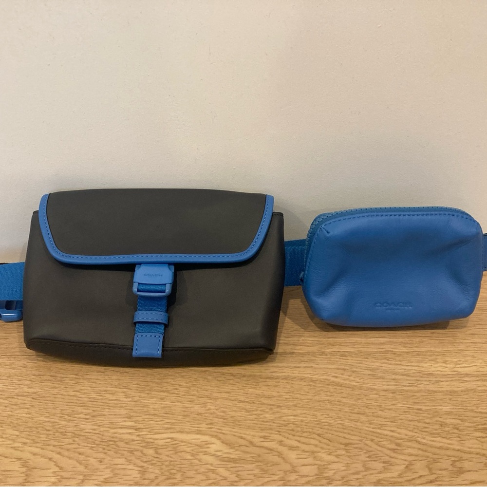 Coach Rider Double Belt Bag Blue NWT